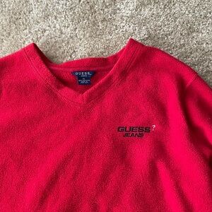 Guess Vibrant Red V-Neck Pullover